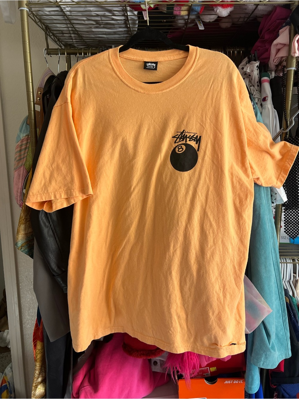 Stussy Orange Short Sleeve Graphic Tee